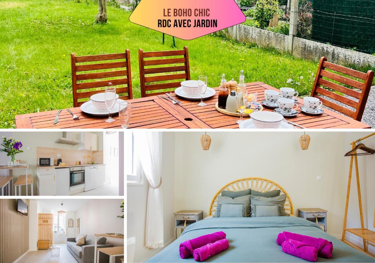 Ideal Pro & Couple - 2 Logements Theme Boho Chic Rdc & Dandy 1Er Etage - Quartier Calme - Jardin - Wifi Hd - Smart Tv - Parking Gratuit - Proche Centre & Transports - Ask Home 발랑시엔 외부 사진